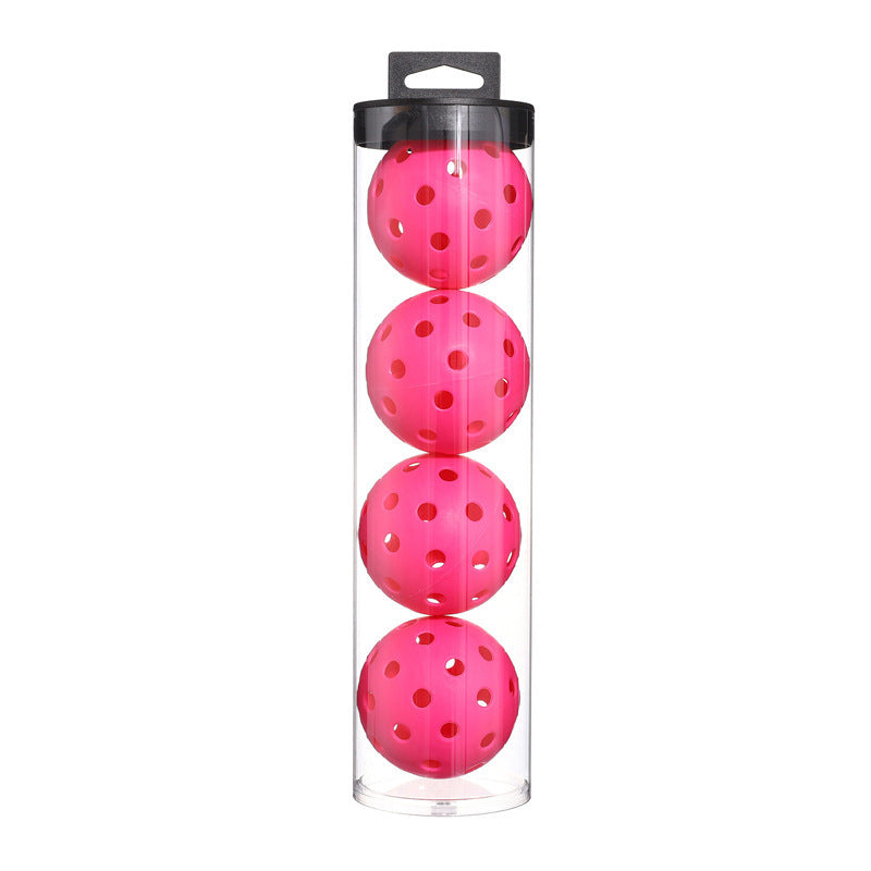 NNEDSZ 2 Tubes Pink Outdoor Pickleball Balls 4-Pack - Durable 40-Hole Design with Carry Tube(8 balls in total)-0