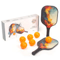NNEDSZ Pickleball Set with 6 Aerodynamic Balls and 2 Fiberglass Paddles-0