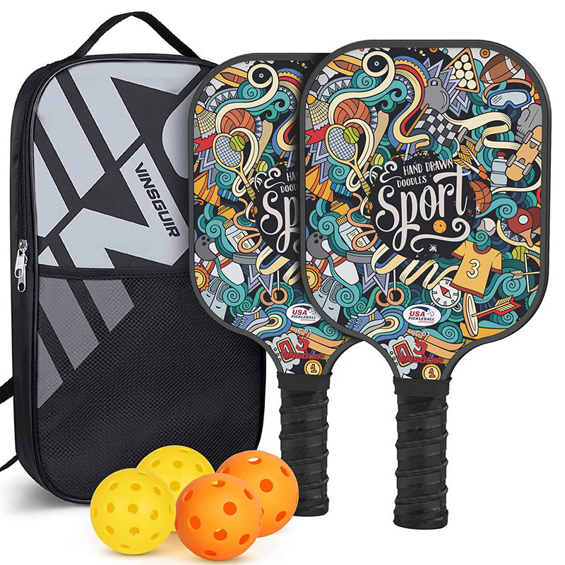 NNEDSZ Graffiti Model Fiberglass Pickleball Paddle Set - Vibrant Design for Enhanced Gameplay-0