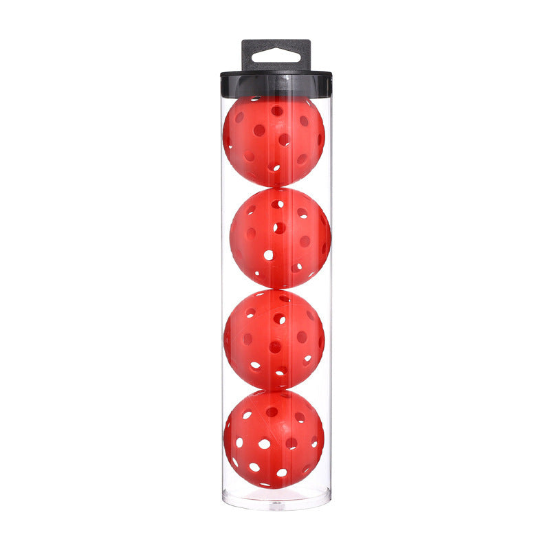 NNEDSZ 2 Tubes Red Outdoor Pickleball Balls 4-Pack - Durable 40-Hole Design with Carry Tube(8 balls in total)-0