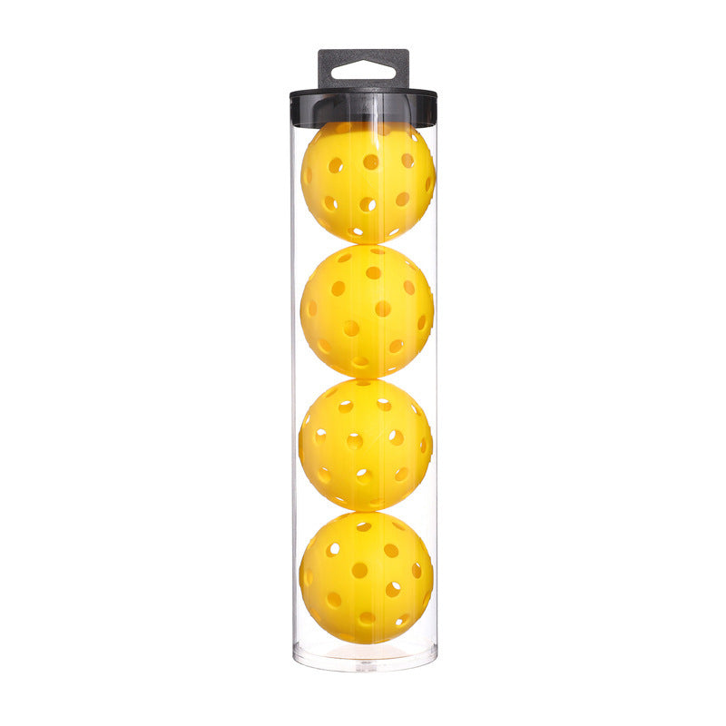NNEDSZ 2 Tubes Yellow Outdoor Pickleball Balls 4-Pack - Durable 40-Hole Design with Carry Tube(8 balls in total)-0