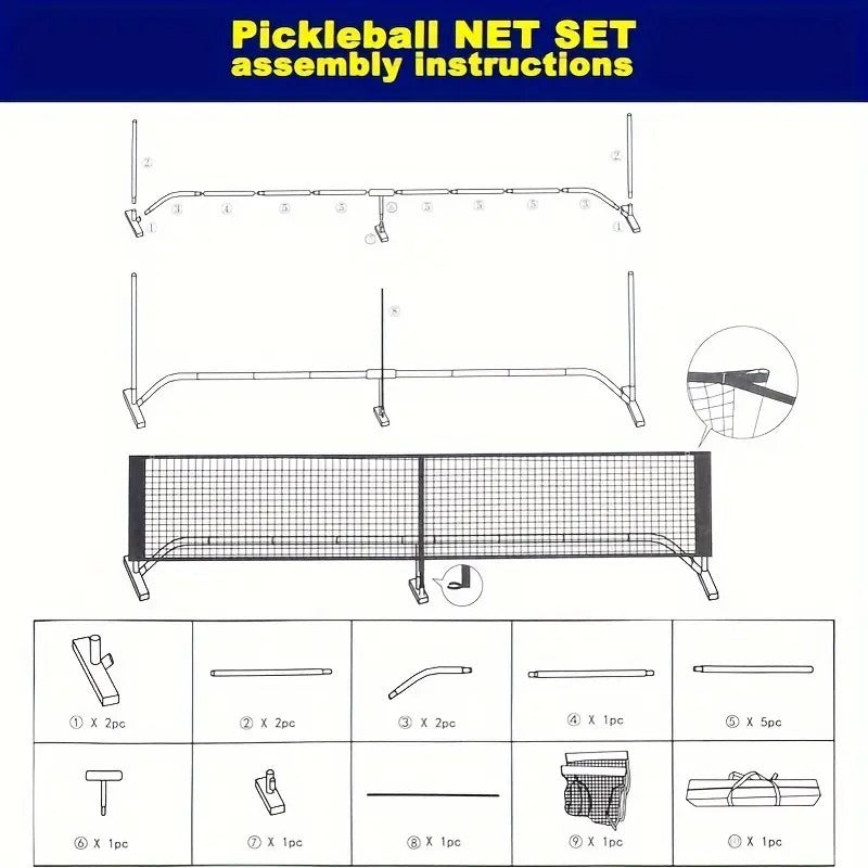 NNETM Portable Pickleball Net Set with Paddles-2